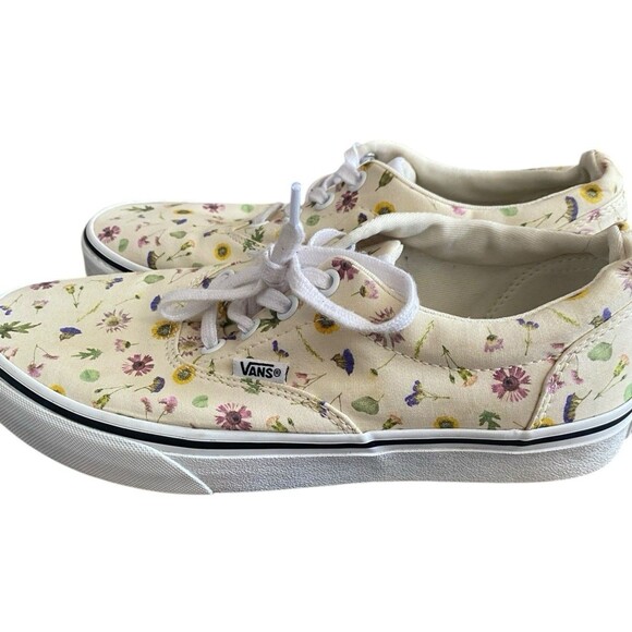 Vans Doheny Pressed Flower Floral Canvas Shoes Women’s Size 8 Cream Multicolor - Picture 6 of 9